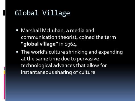 who coined the term global village